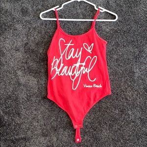 Spaghetti strapped body suit